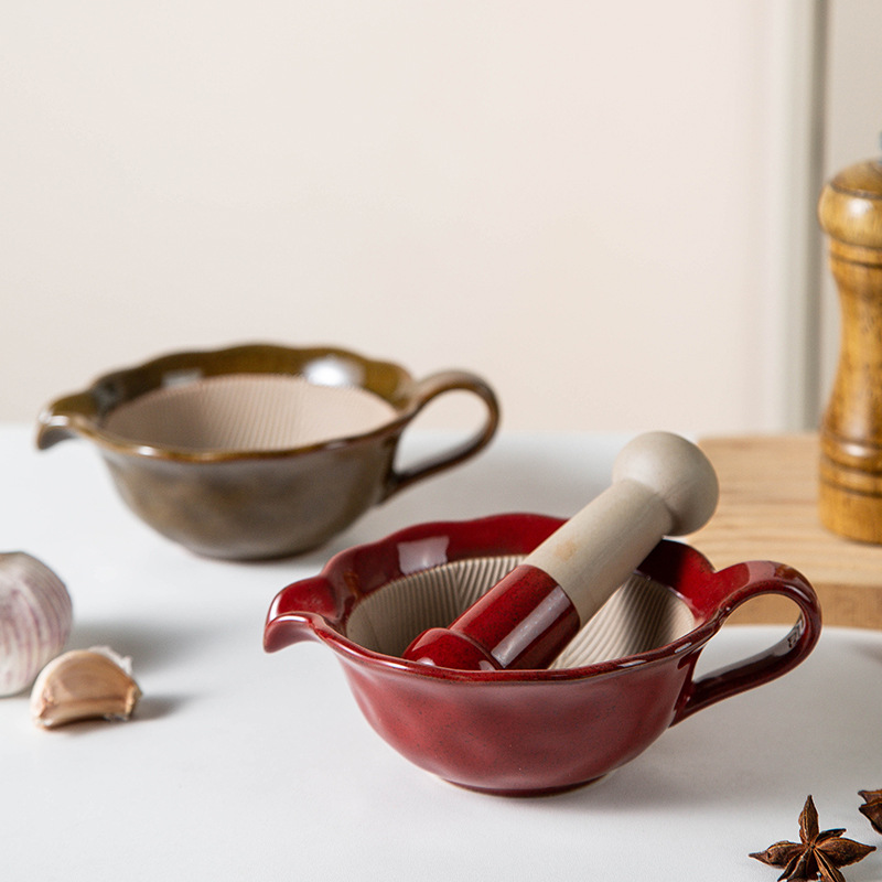 Baby Food Grinding Bowl - Tigela criativa para moer com alça,