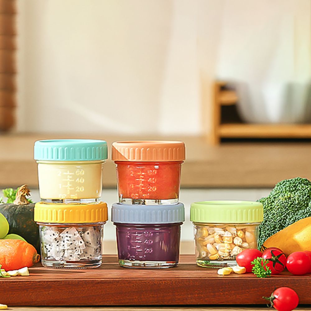 Baby Food Glass Jars - Conjunto de 6 Potes de Vidro