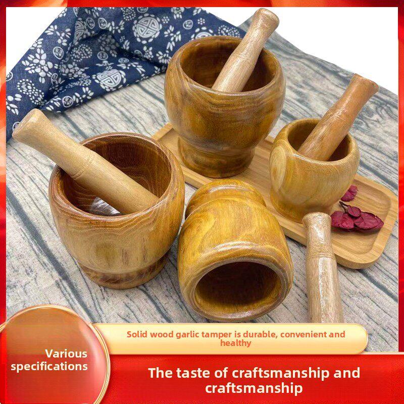 Baby Food Grinding Bowl - Pilão e almofariz de madeira para