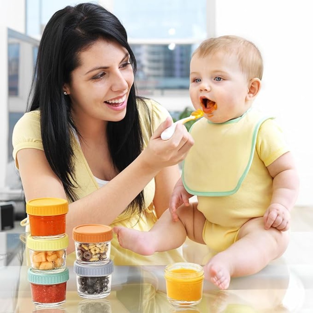 Baby Food Glass Jars - Conjunto de 6 Potes de Vidro