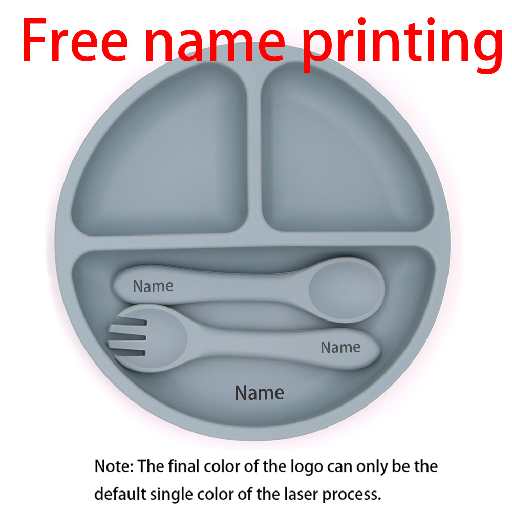 Baby Food Kit - Nome gratuito impressão silicone utensílios de