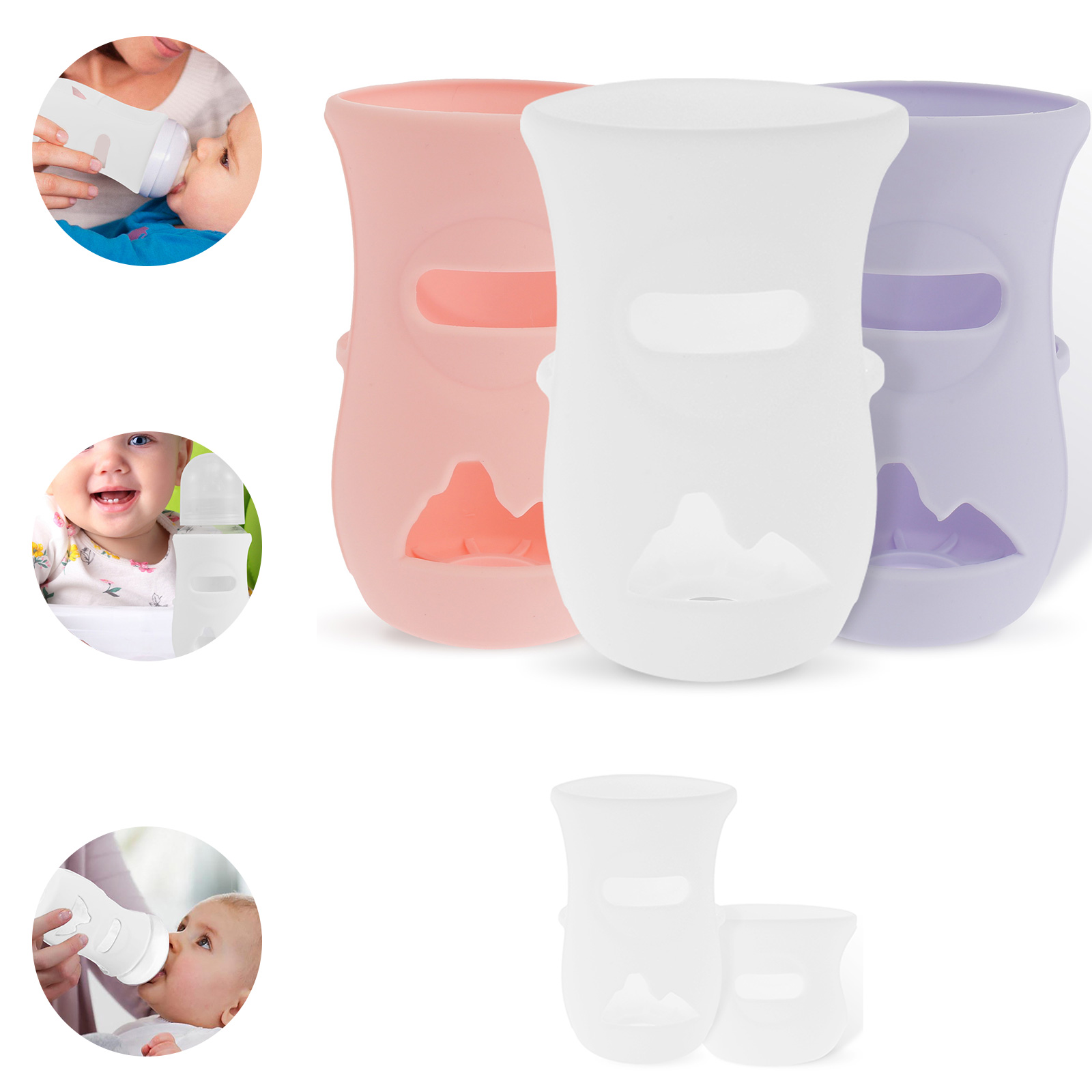 Baby Food Containers Glass - Mangas de silicone capa de garrafa