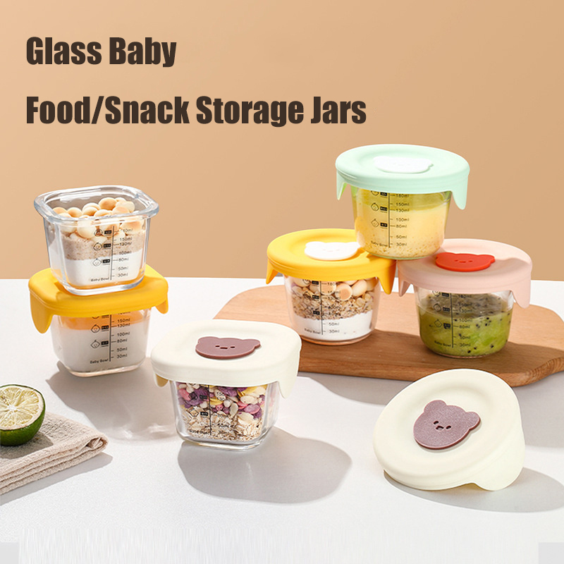 Baby Food Glass Jars - Frascos de vidro para armazenamento de