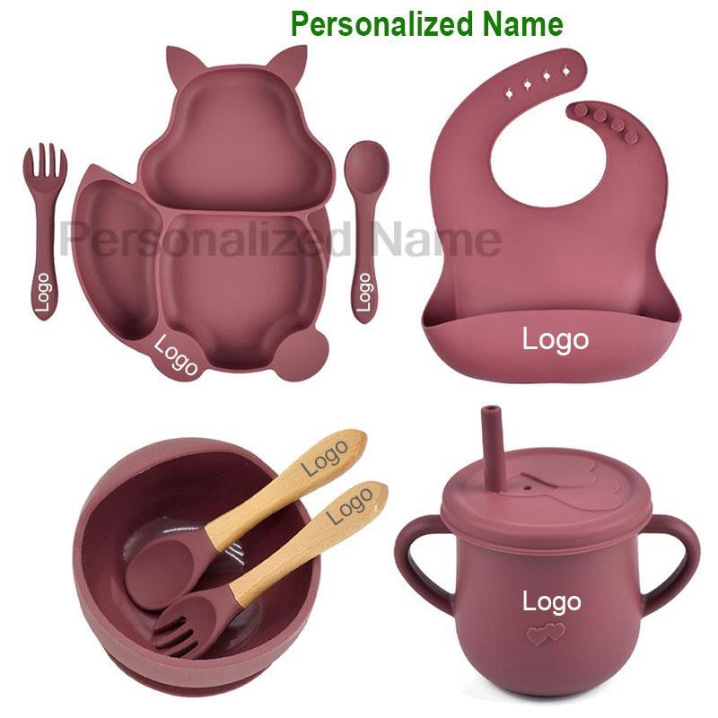 Baby Food Menu - Bebê silicone otário tigela placa copo
