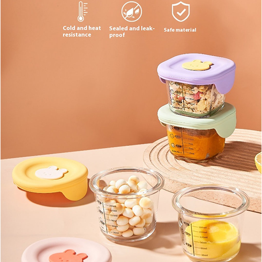 Baby Food Glass Jars - Pacote com 4 Frascos de Vidro