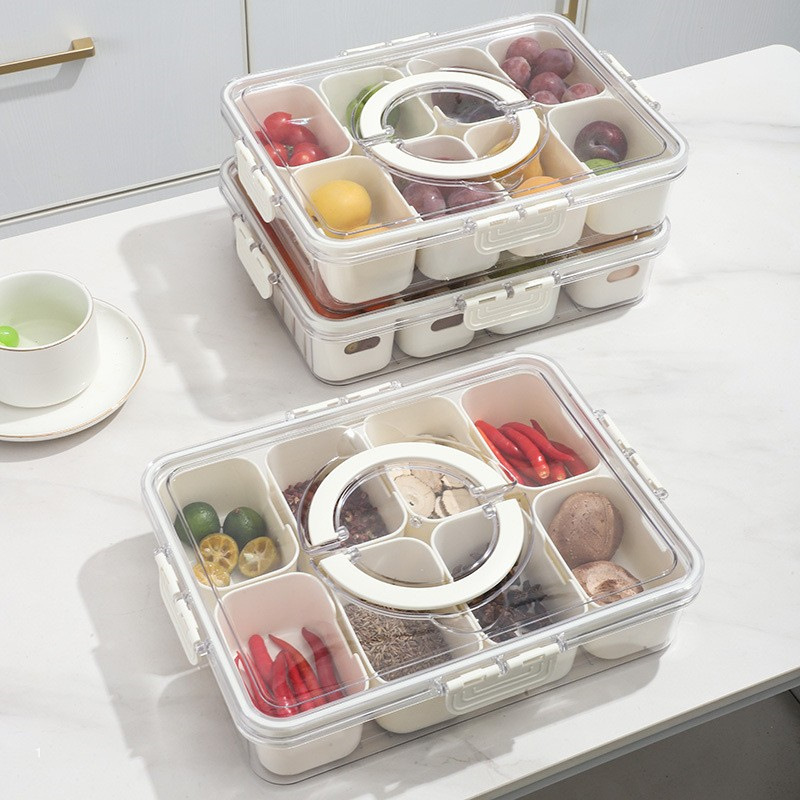 Snack Container Travel - Recipiente Transparente para Lanches com 8/4