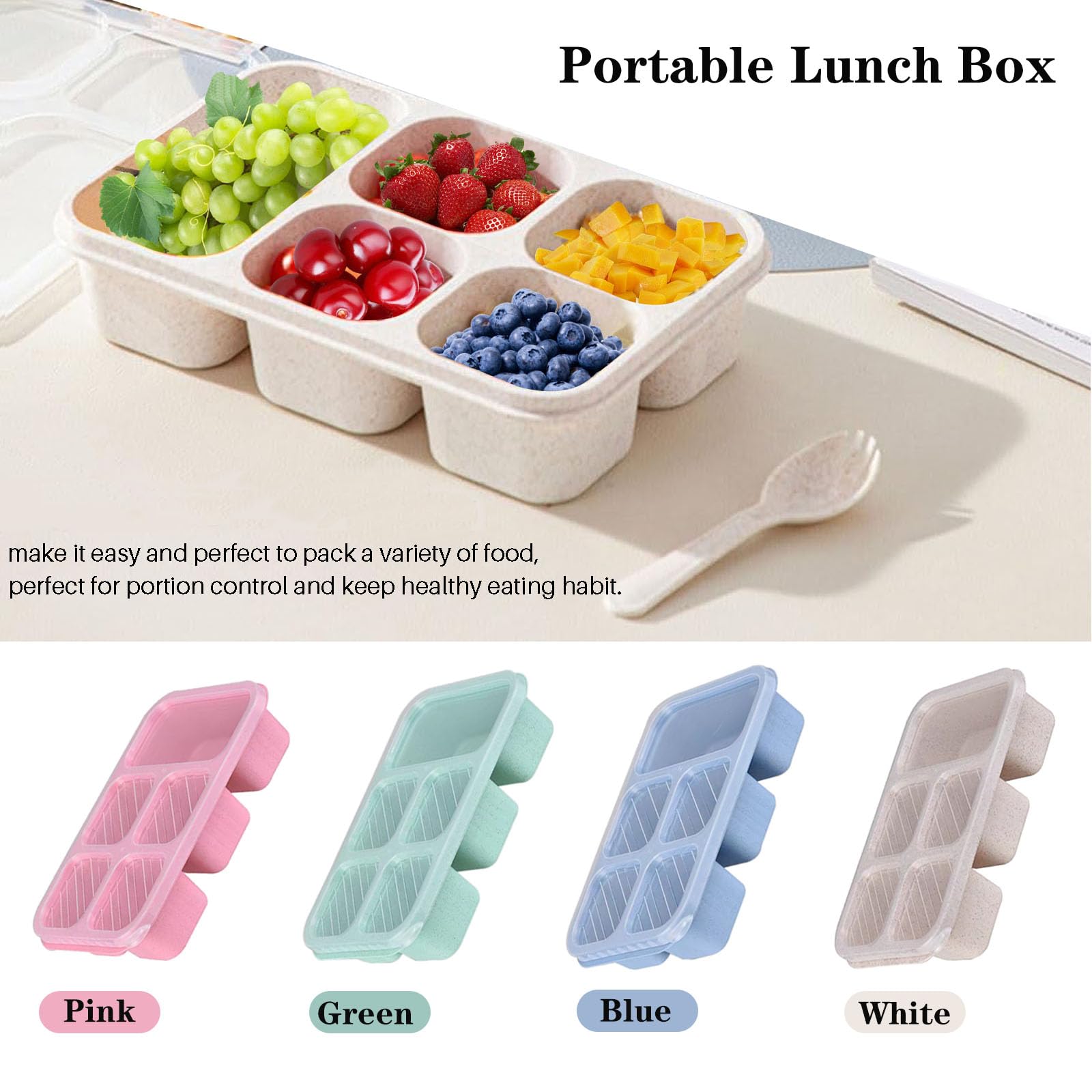 1PC, Caixa de Almoço Bento, Ad - Snack Container Travel avaliação e preço