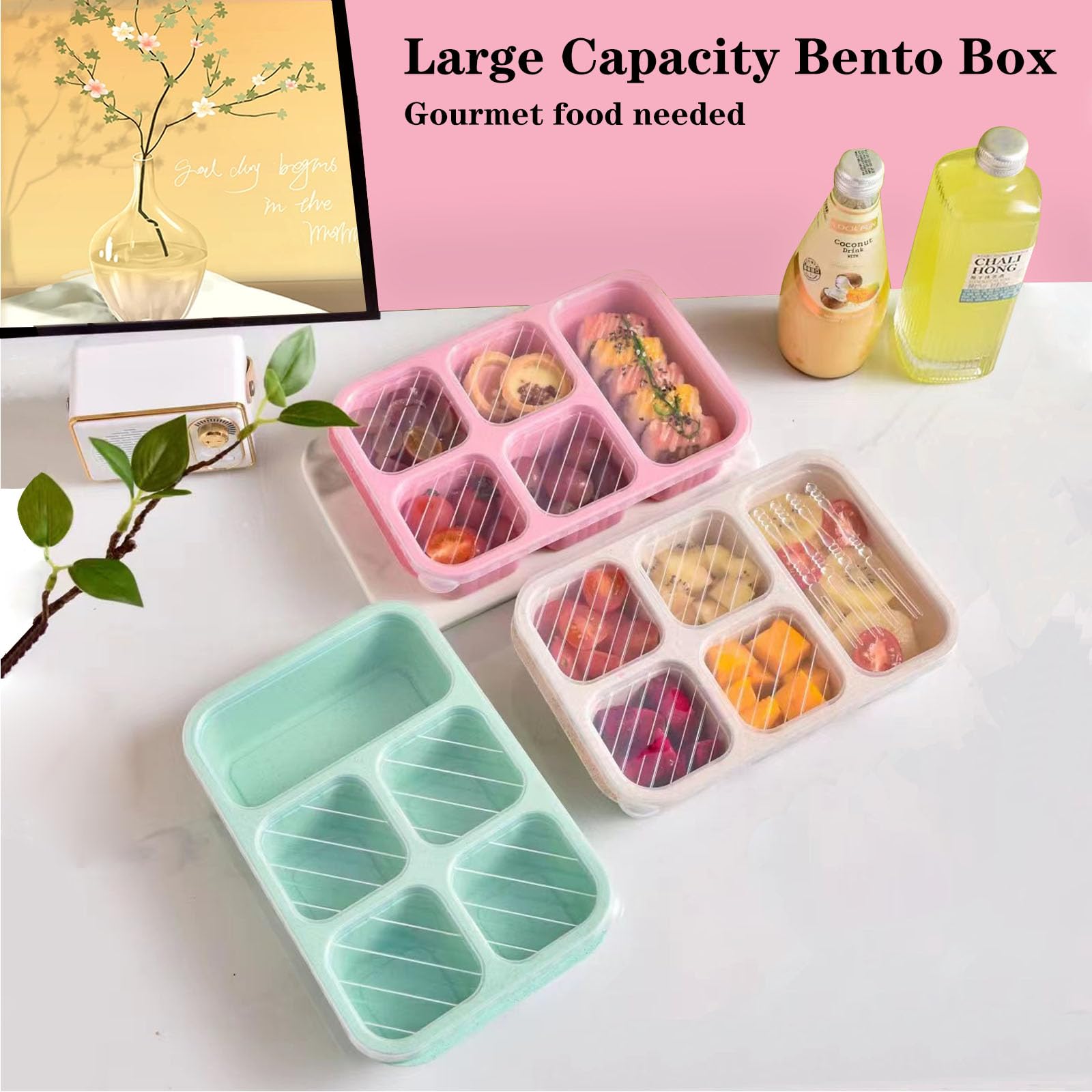 1PC, Caixa de Almoço Bento, Ad - Snack Container Travel avaliação e preço