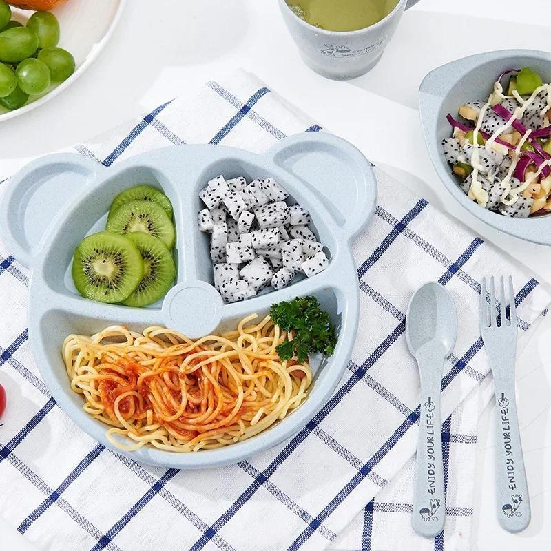 Bebê tigela colher garfo conju - Baby Food Menu avaliação e preço
