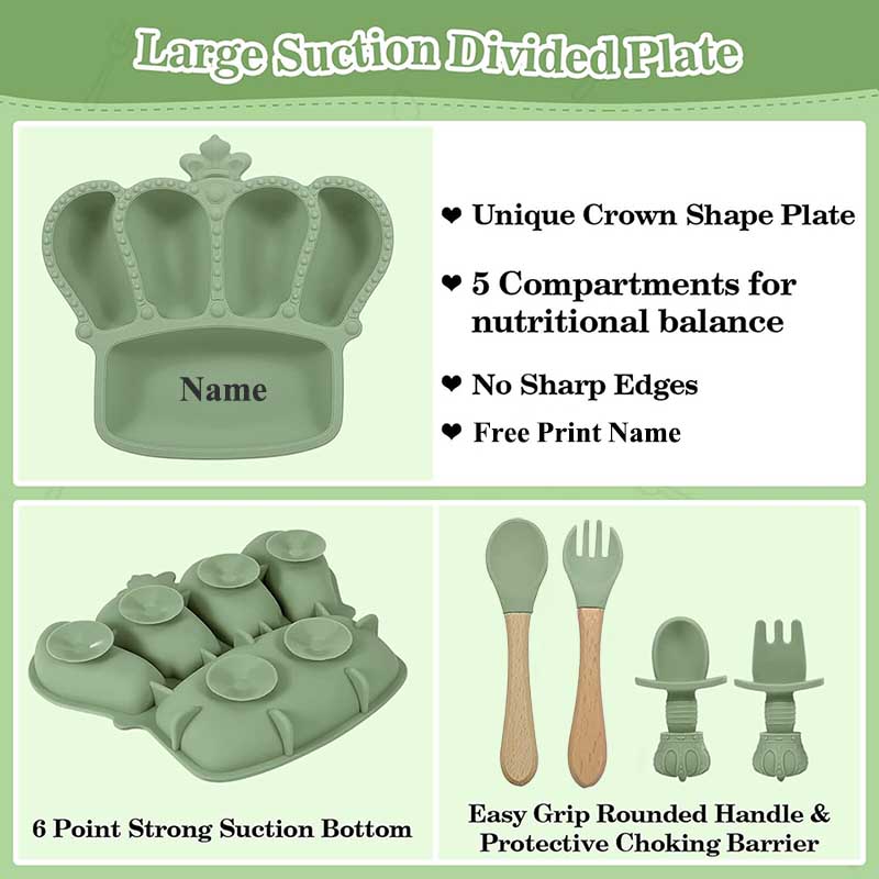Louça de silicone com nome per - Baby Food Menu avaliação e preço