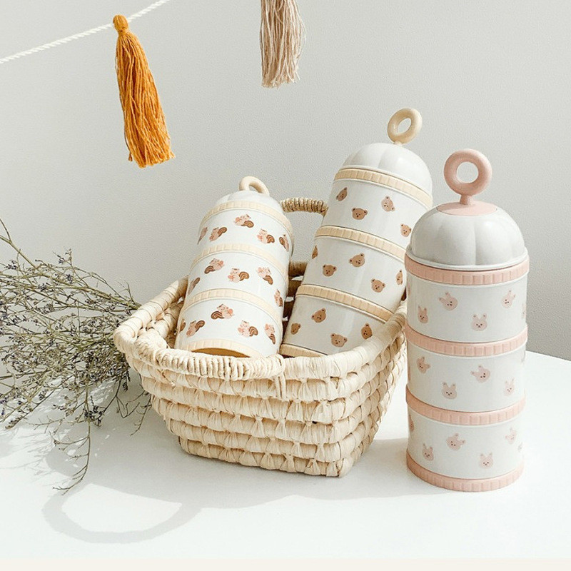 Urso bonito caixa de leite em  - Baby Food Organizer avaliação e preço