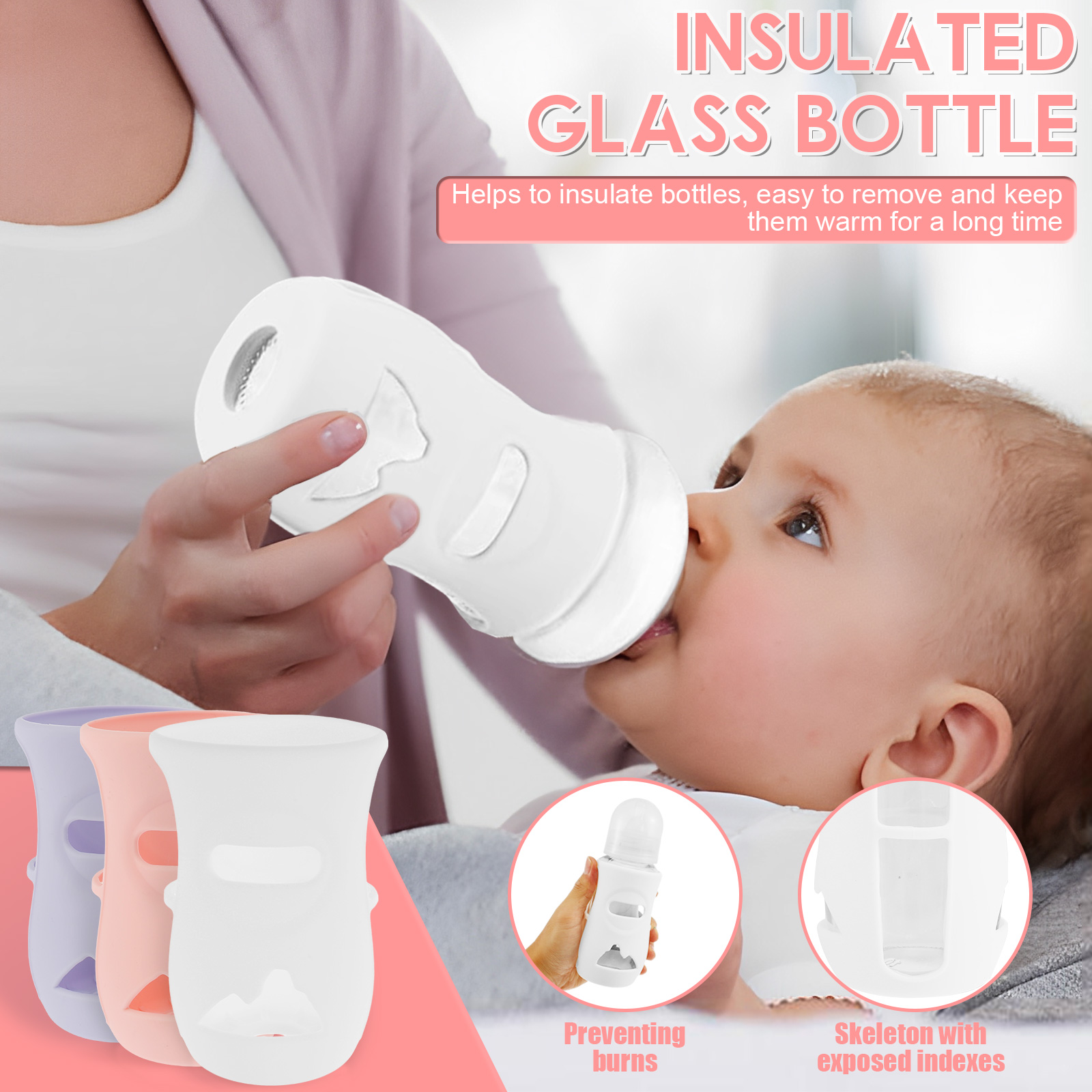 Mangas de silicone capa de gar - Baby Food Containers Glass avaliação e preço